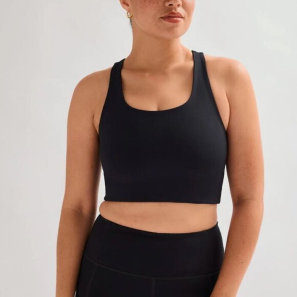 Girlfriend Collective Black Paloma Racerback Bra Athleisure Womens Size Large